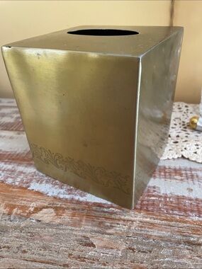 Shabby Chic brass Tissue Holder.